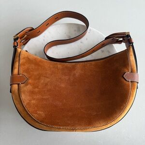 NEW w/o Tags Fossil Harwell leather hobo suede shoulder bag - brown